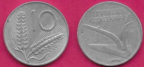 Italia lire 1954r aratro - 10,