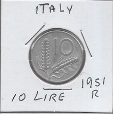 ITALIA 10 LIRE 1951R ARATRO
