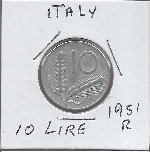 Italia lire 1951r aratro - italia, 10